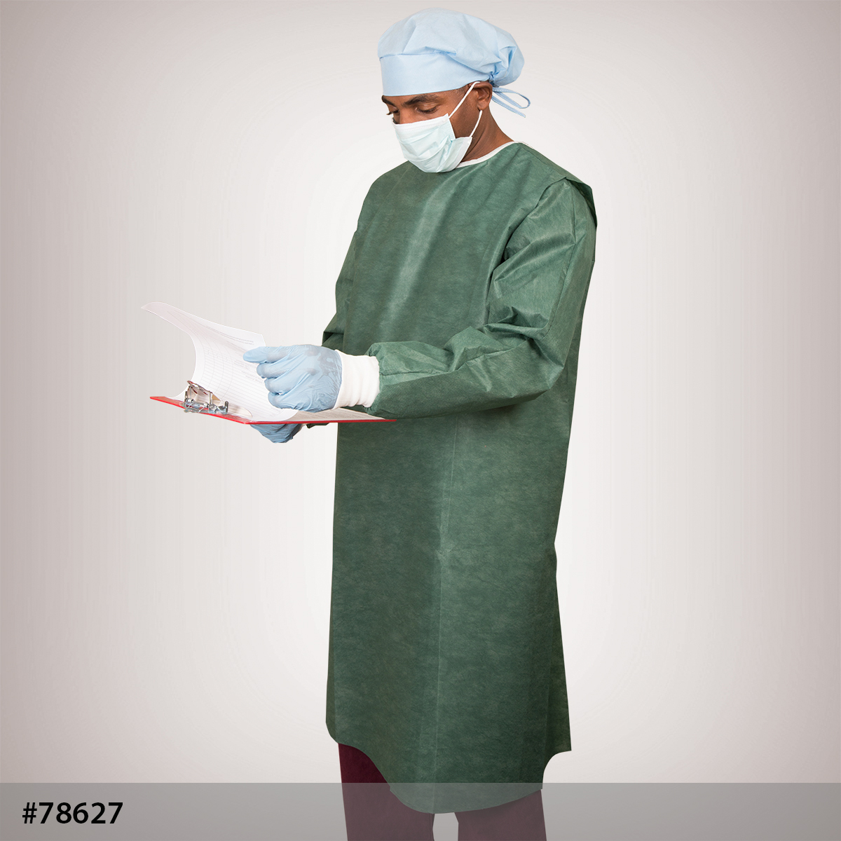 WrapAround™ Isolation Gowns Disposable Green SMS Nonwoven Isolation